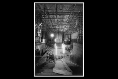 The main entrance hall is being opened up to provide new facilities for the gallery